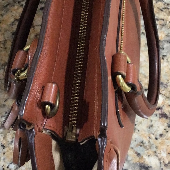 Coach Legacy Leather Tanner Crossbody Tote Handbag Cognac - Picture 6 of 16